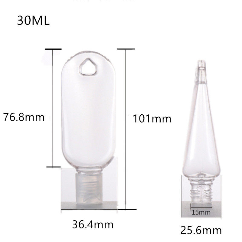 Screw Cap PET PETG Hook 30ML Plastic Hand Sanitizer Bottle