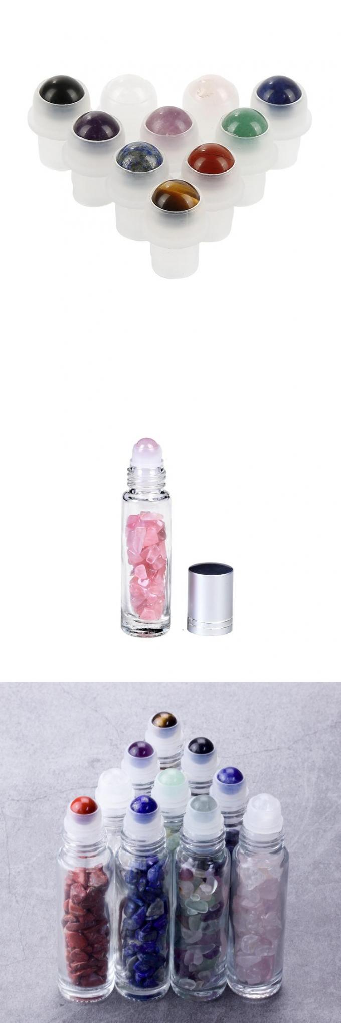 Professional Production Small Roll On Bottle Cap Clear Gemstone Roller Bottle Tops 10ml Jade Roller Ball Bottle 0