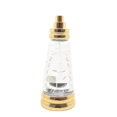 Lightweight Refillable Glass Perfume Bottle , Golden And Clear Glass Perfume Bottles