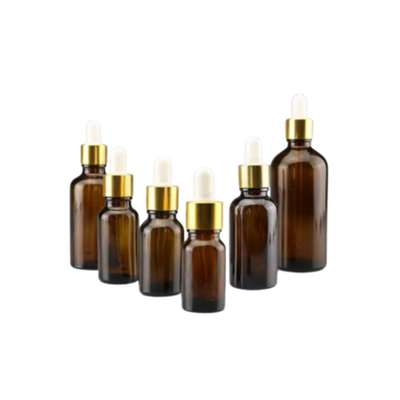 50ml Amber Glass Dropper Bottles Screw Lid For Chemical / Cosmetic Packaging