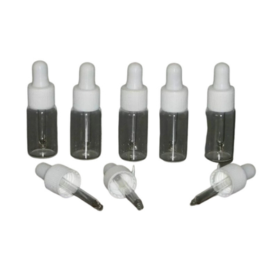 White Cap Glass Clear Eye Dropper Bottles 20ml 30ml 50ml With Accurate Scale
