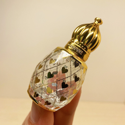 8ml Electroplating Carved Essential Oil Roller Bottle Perfume Packing Golden Crown Cover