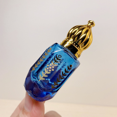 6ml Crown Glass Roller Bottle Electroplated Carved Perfume Portable Oil Empty