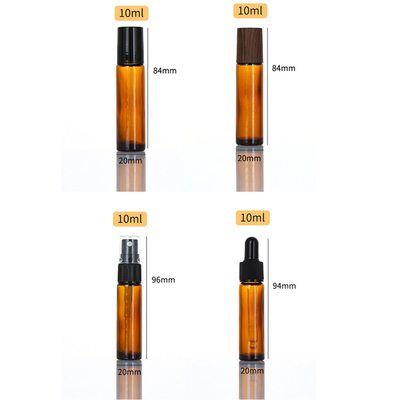 Stainless Steel Essential Oil Glass Roller Bottles 10 Ml Amber Screen Printing