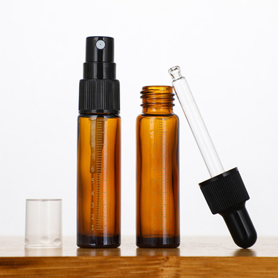 10ml Amber Glass Essential Oil Roller Bottles With Stainless Steel Roller Balls And Caps