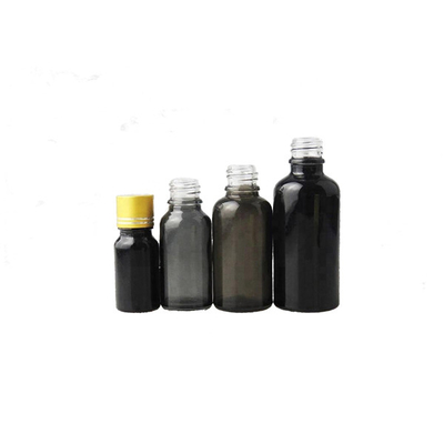 Screen Printing Essential Oil Glass Bottles Round Shape With Plastic Pipette Dropper