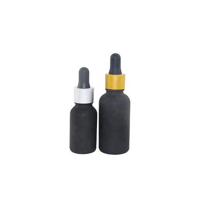 Screen Printing Essential Oil Glass Bottles Round Shape With Plastic Pipette Dropper