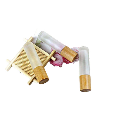 Bamboo Cap 3ml 5ml 10ml Frosted Glass Rollerball Perfume Bottles With Stainless Roller Ball