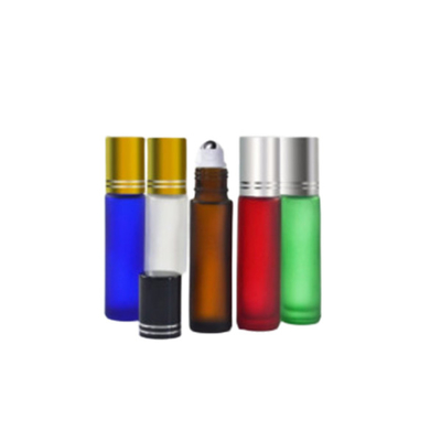 Portable Colored Glass Roll On Bottles 4ml 8ml 10ml For Skin Care Cream