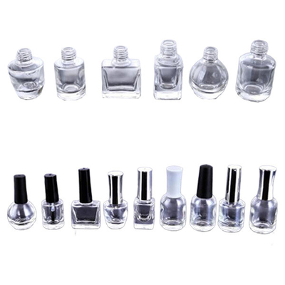 Aluminum Caps Empty Glass Nail Polish Bottles , 10ml 12ml 15ml Empty Nail Polish Bottles