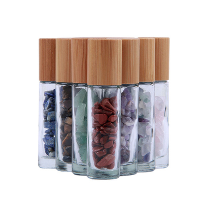 Bottle With Wooden Cap Crystal Roller Ball Empty Glass 10ml Roll On Perfume Bottles