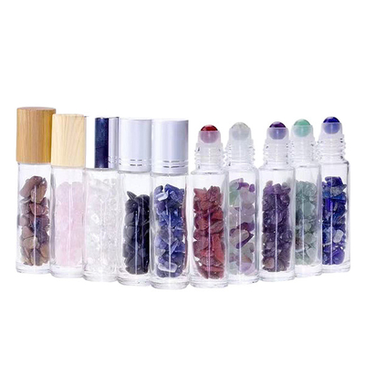 Bottle With Wooden Cap Crystal Roller Ball Empty Glass 10ml Roll On Perfume Bottles