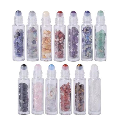 Bottle With Wooden Cap Crystal Roller Ball Empty Glass 10ml Roll On Perfume Bottles