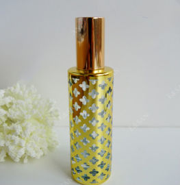 Golden Color Refillable Glass Perfume Bottle , Customize Shape Mini Fragrance Bottles
