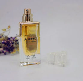 Transparent 30ml Refillable Glass Perfume Bottle Fashion Shape With Screw Caps