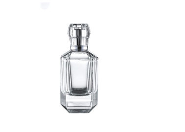 Clear Custom Glass Perfume Bottles , Square Glass Perfume Bottles Various Caps