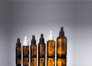Empty Glass Dropper Bottles , 5ml - 100ml Amber Glass Vials With Dropper