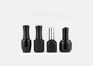 Black Body Empty Glass Nail Polish Bottles Unique Frosted Screw Cap Sealing