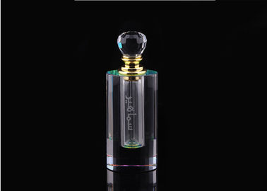 Engraving Surface Refillable Glass Perfume Bottle , Glass Perfume Round Bottle