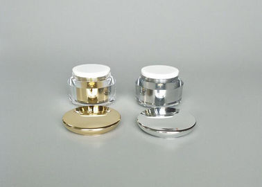 Silver / Golden Cosmetic Cream Jar , Empty Acrylic Round Cream Jar