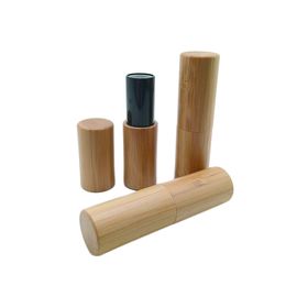 Natural Wooden Empty Bamboo Custom Lipstick Tubes Cosmetic Packaging