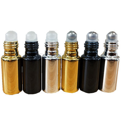 Electroplate UV Glass 5ML 10ML Empty Perfume Roller Bottles