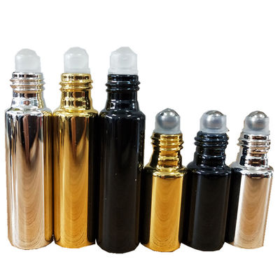 Electroplate UV Glass 5ML 10ML Empty Perfume Roller Bottles