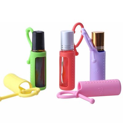 10ml colorful Essential Oil Perfume Bottle Silicon Sleeve Protector Roll On Bottle Silicone Case