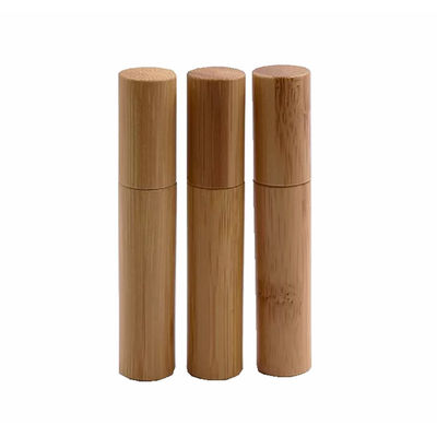 Bamboo Roll On Perfume Bottles Engraving Surface With Stainless Steel Ball