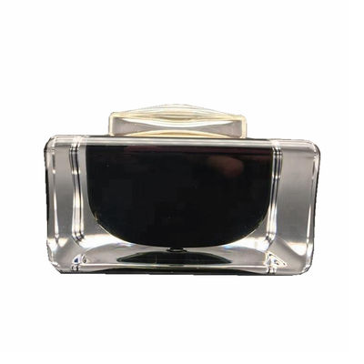 50ml 1oz Black Cosmetic Cream Jar Square Luxury Acrylic Material Portable