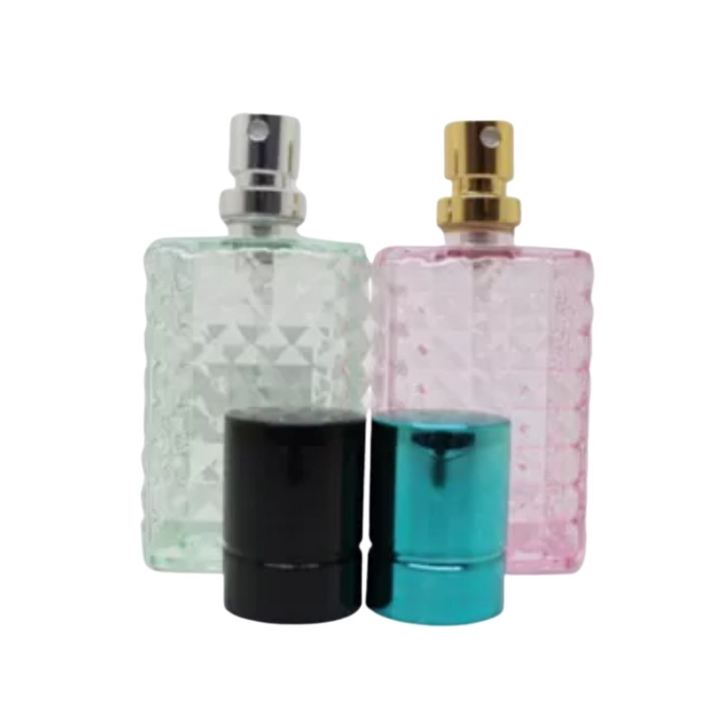 40ml wholesal colorful perfume glass bottle with crimp pump