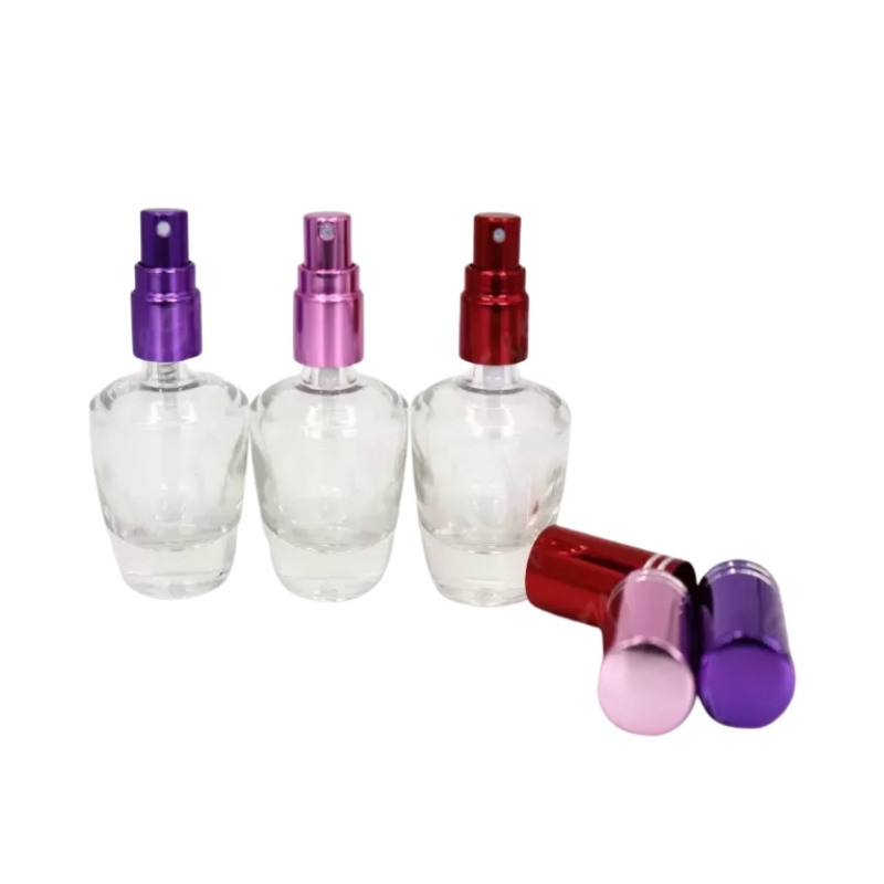 Clear Refillable Glass Perfume Bottle 30ml Capacity With Aluminum Sprayer