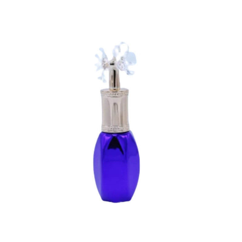 Blue Color Custom Empty Glass Nail Polish Bottles With Flower Shape Cap