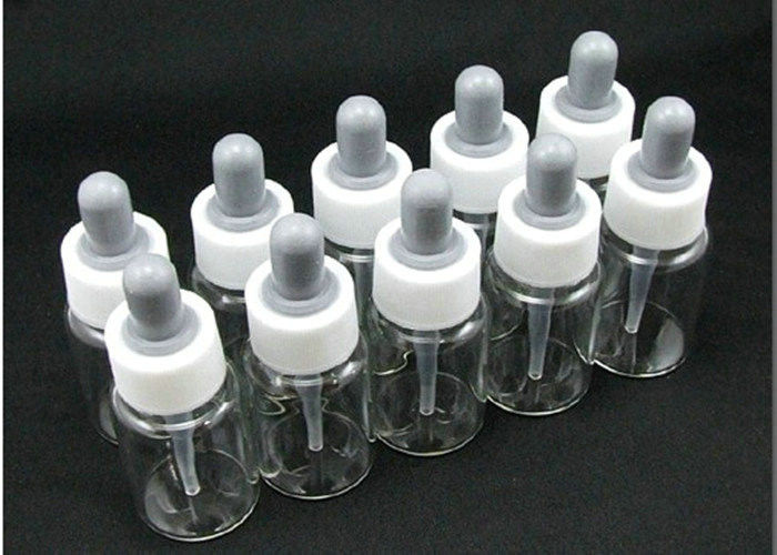 White Cap Clear Glass Dropper Bottles , Easy Refill 50ml Dropper Bottles