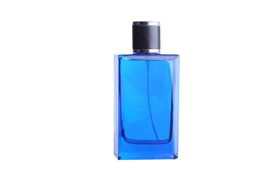 Plastic Cap Custom Perfume Bottles 50ml Transparent With Black UV Cap