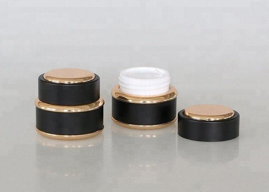 Black Color Empty Glass Skin Cream Containers Portable With Matching Lid