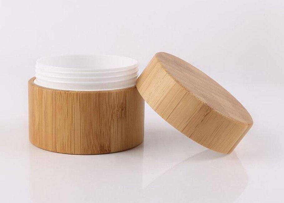 Wooden Cosmetic Cream Jar Cylinder Shape Screw Cap 5 Gram - 150 Gram