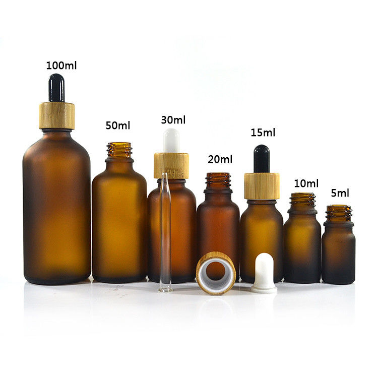 Cosmetics 50ml Essential Oil Glass Dropper Bottle High Proficiency PP24 Cap