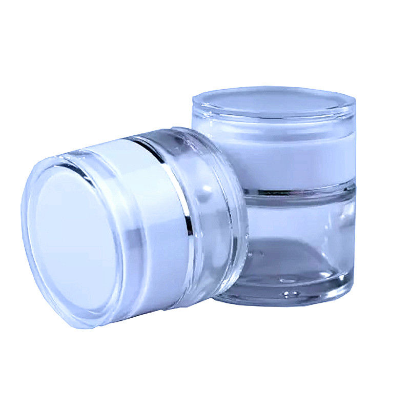 30g / 50g White Glass Cosmetic Jar with Screw Lid for Face Cream