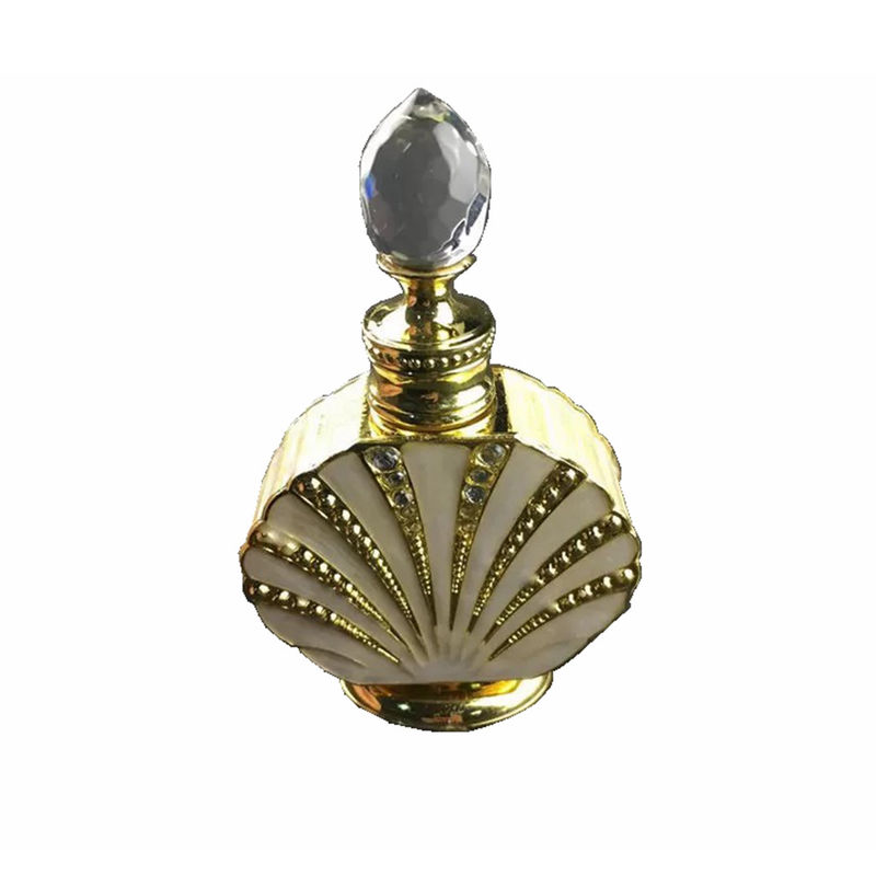 Golden Color Refillable Glass Perfume Bottle , Customize Shape Mini Fragrance Bottles