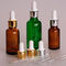 Cosmetics 50ml Brown Dropper Bottles With Childproof / Pilfer Proof Cap